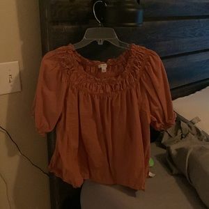 Feee assembly; large; orange; casual dress shirt